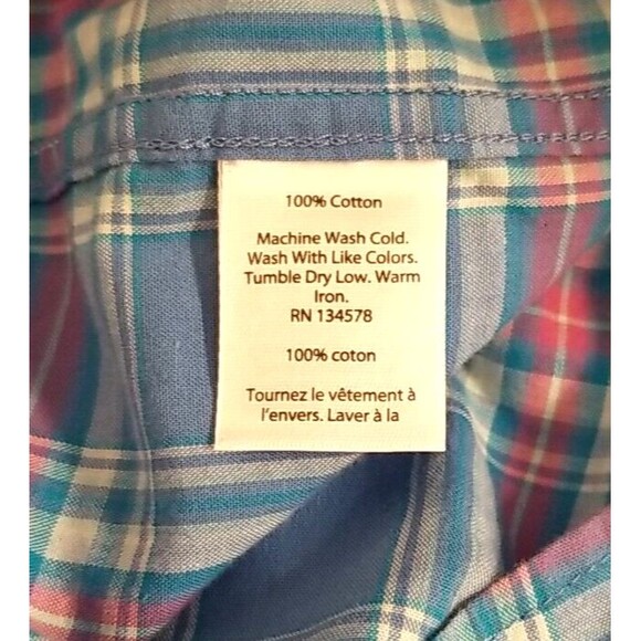 Vineyard Vines Slim Fit Tucker Shirt Button Plaid 100% Cotton Blue XL   B2 - Picture 5 of 5